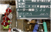圧入の圧力メーター確認
